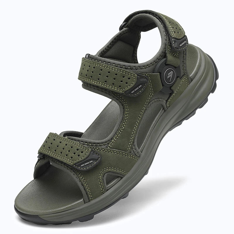 Dannto Trekport F5 - Men's Hiking Sandals green shown from a three-quarter view