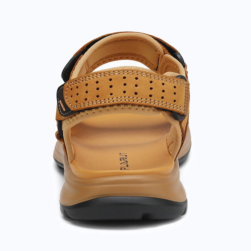 Dannto Trekport F5 - Men's Hiking Sandals yellow shown from the back