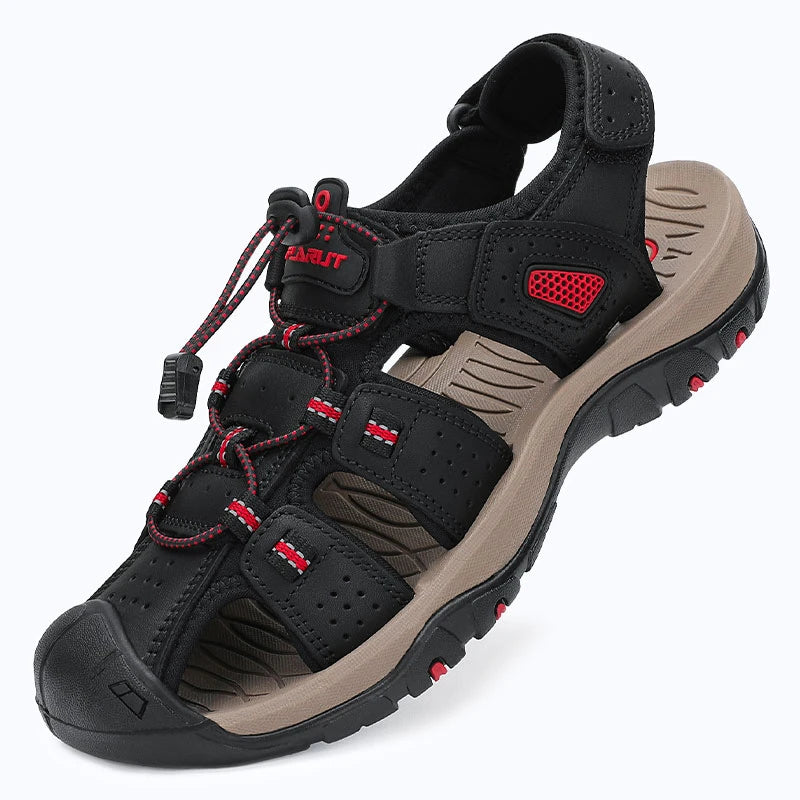 Dannto Trekport S3 - Men's Hiking Sandals black shown from a three-quarter view