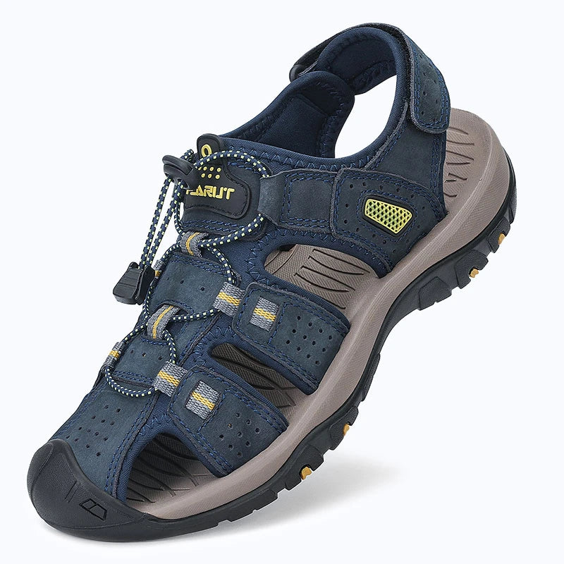 Dannto Trekport S3 - Men's Hiking Sandals blue shown from a three-quarter view