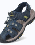 Dannto Trekport S3 - Men's Hiking Sandals blue shown from a three-quarter view
