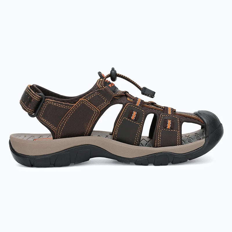 Dannto Trekport S3 - Men's Hiking Sandals dark brown shown from the side