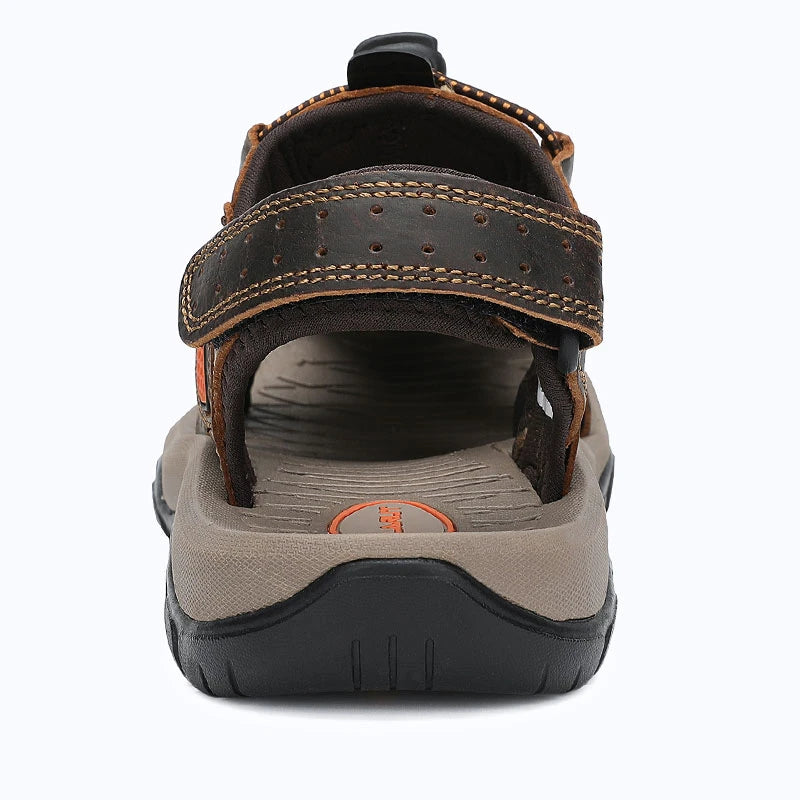 Dannto Trekport S3 - Men's Hiking Sandals dark brown shown from the back