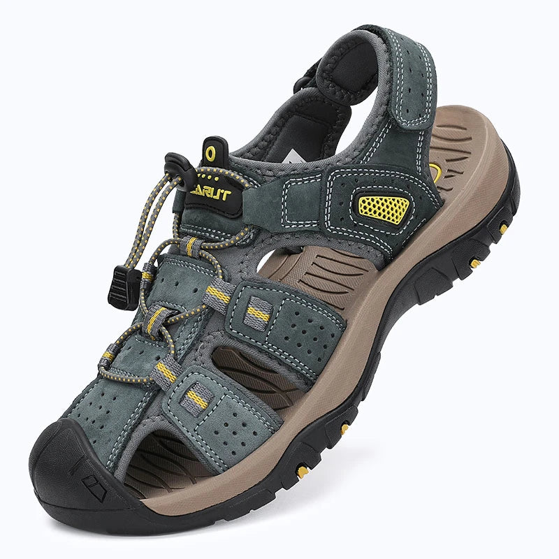 Dannto Trekport S3 - Men's Hiking Sandals gray shown from a three-quarter view