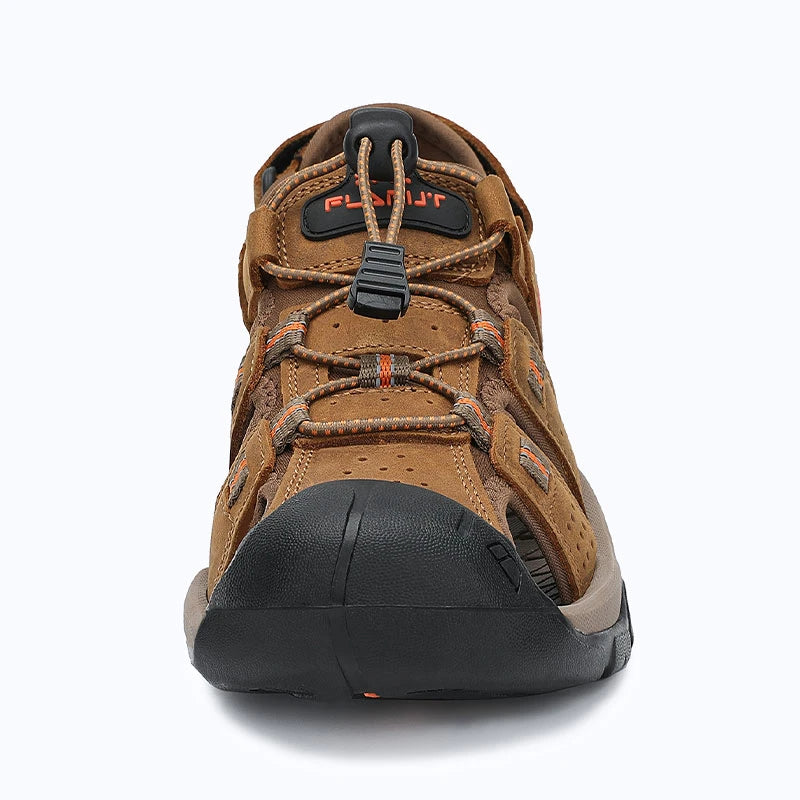 Dannto Trekport S3 - Men's Hiking Sandals taupe shown from the front