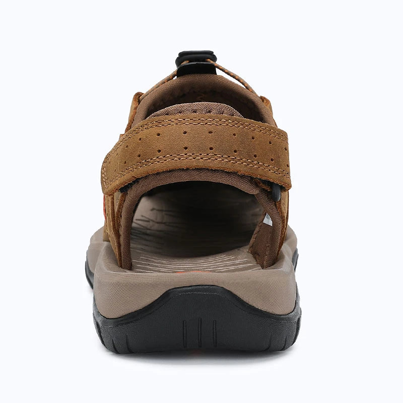 Dannto Trekport S3 - Men's Hiking Sandals taupe shown from the back