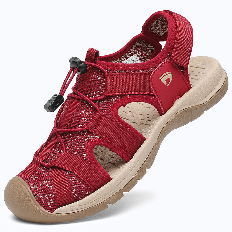 Dannto Trailport N2 - Women's Hiking Sandals red shown from a three-quarter view