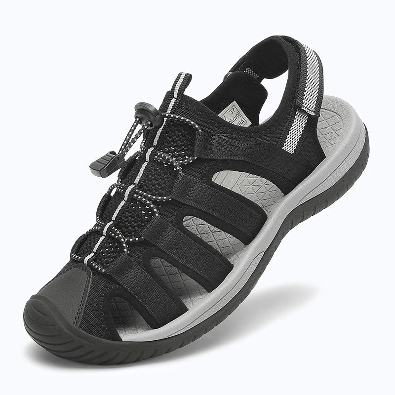 Dannto Trailport N3 - Women's Hiking Sandals black shown from a three-quarter view