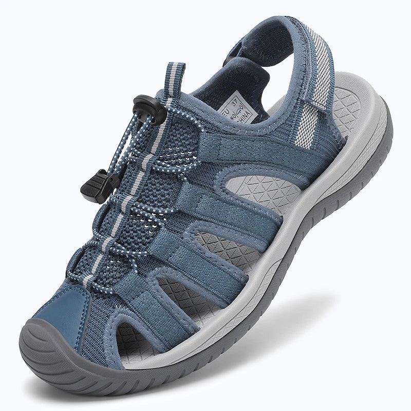 Dannto Trailport N3 - Women's Hiking Sandals blue shown from a three-quarter view