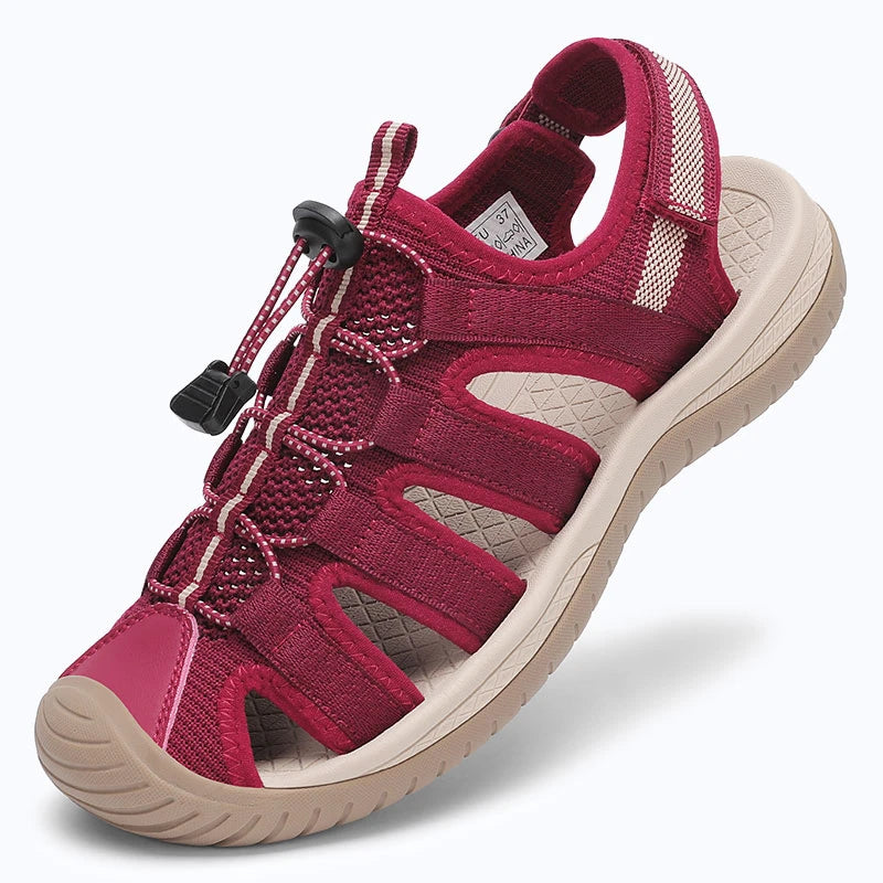 Dannto Trailport N3 - Women's Hiking Sandals red shown from a three-quarter view