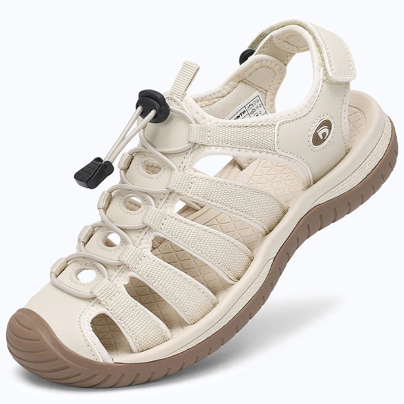 Dannto Trailport H3 - Women's Hiking Sandals beige shown from a three quarter view