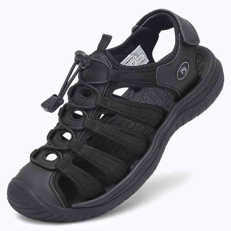 Dannto Trailport H3 - Women's Hiking Sandals black shown from a three quarter view