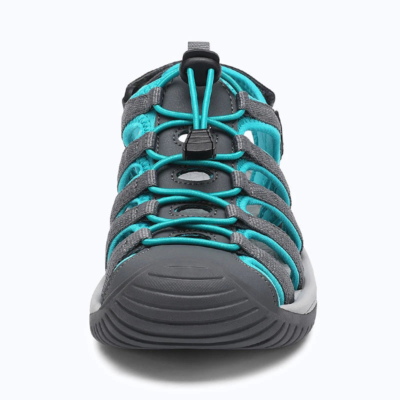 Dannto Trailport H3 - Women's Hiking Sandals gray green shown from the front