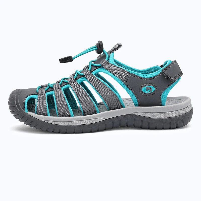 Dannto Trailport H3 - Women's Hiking Sandals gray green shown from the side