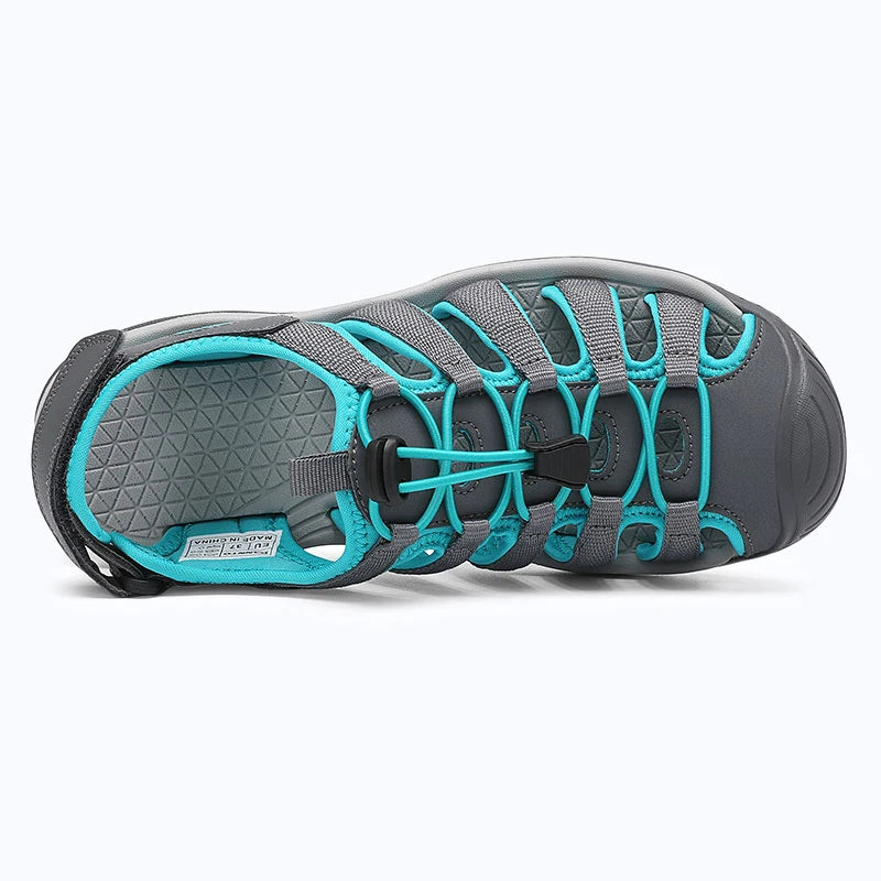 Dannto Trailport H3 - Women's Hiking Sandals gray green shown from the top