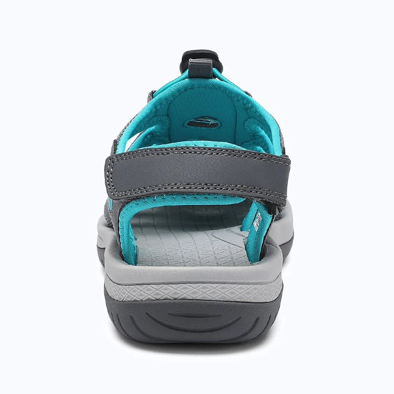 Dannto Trailport H3 - Women's Hiking Sandals gray green shown from the back