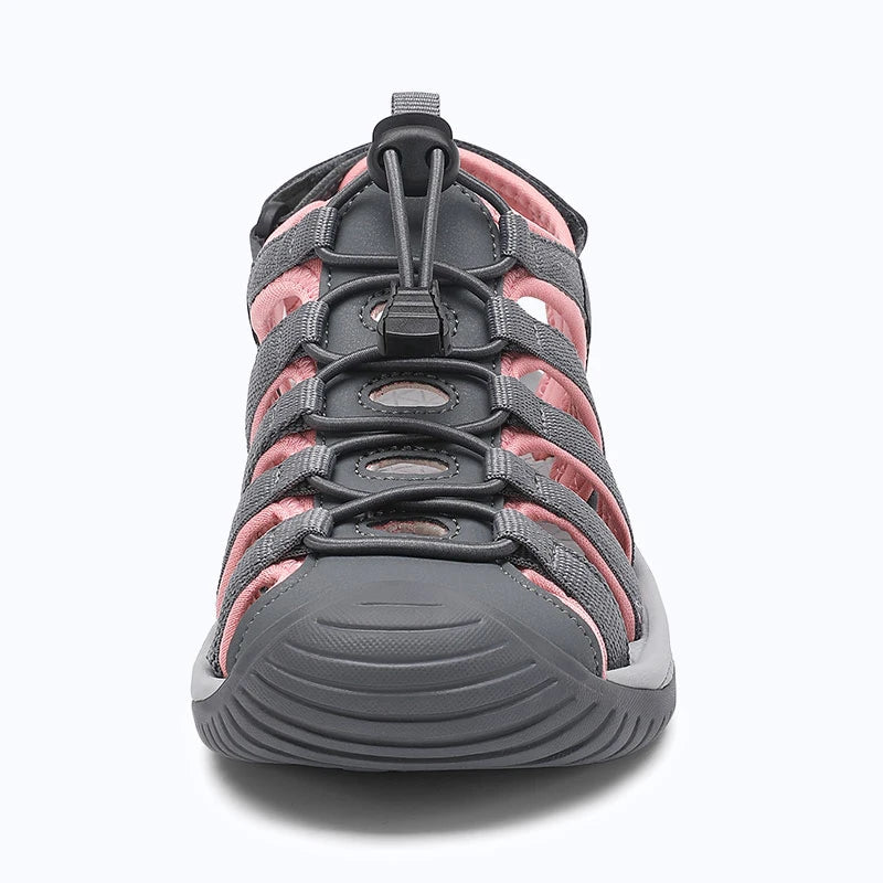 Dannto Trailport H3 - Women's Hiking Sandals gray pink shown from the front
