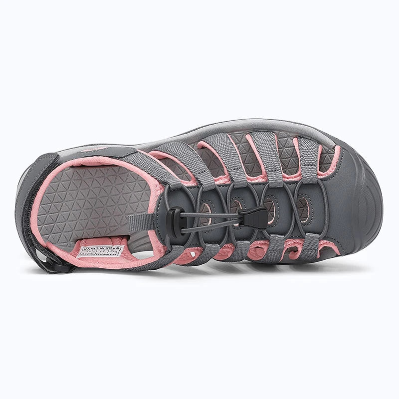 Dannto Trailport H3 - Women's Hiking Sandals gray pink shown from the top