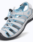 Dannto Trailport H3 - Women's Hiking Sandals white blue shown from a three quarter view