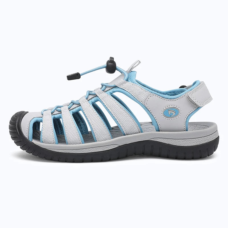 Dannto Trailport H3 - Women's Hiking Sandals white blue shown from the side