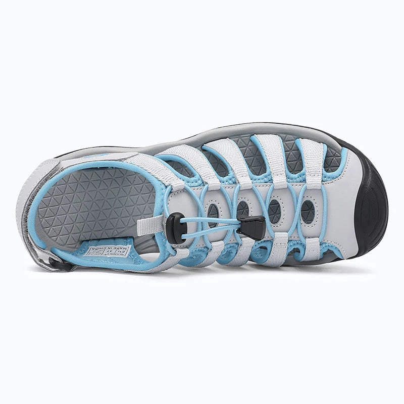 Dannto Trailport H3 - Women's Hiking Sandals white blue shown from the top