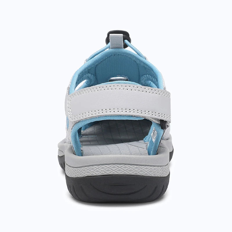 Dannto Trailport H3 - Women's Hiking Sandals white blue shown from the back