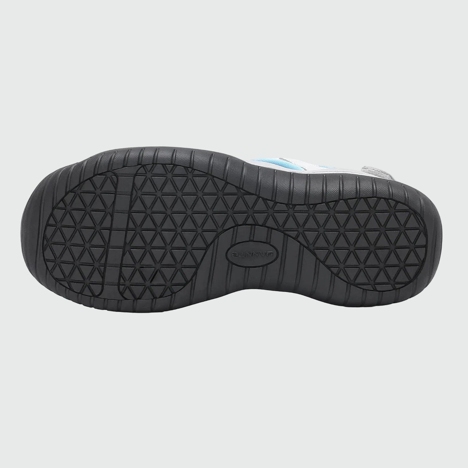 Dannto women's lightweight breathable outdoor walking shoes white blue shown from the bottom