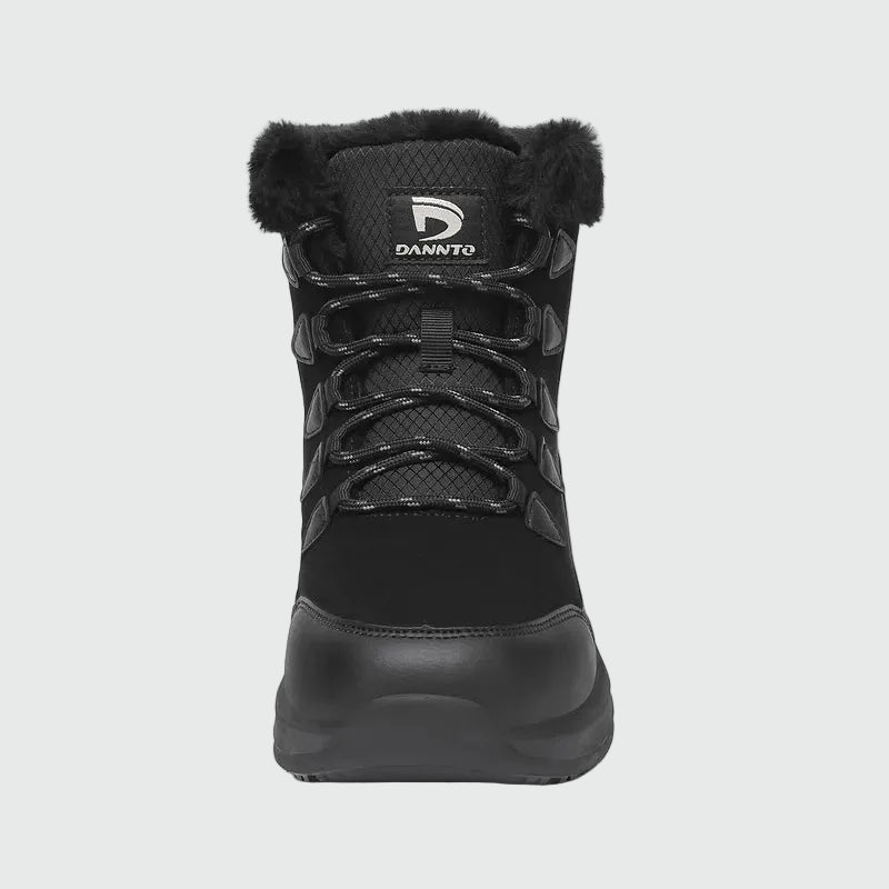 Dannto women‘s black winter snow Boots shown from the front