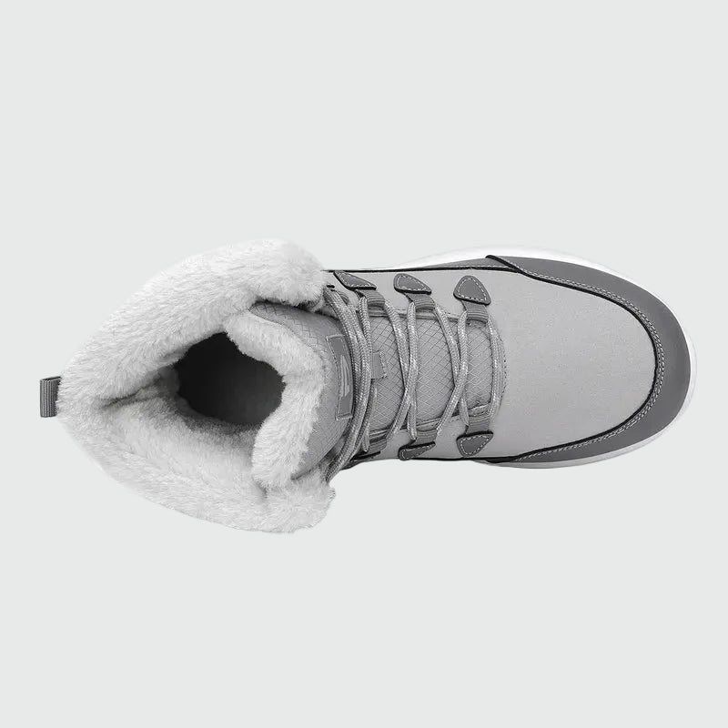 Dannto women‘s light gray winter snow Boots shown from the top