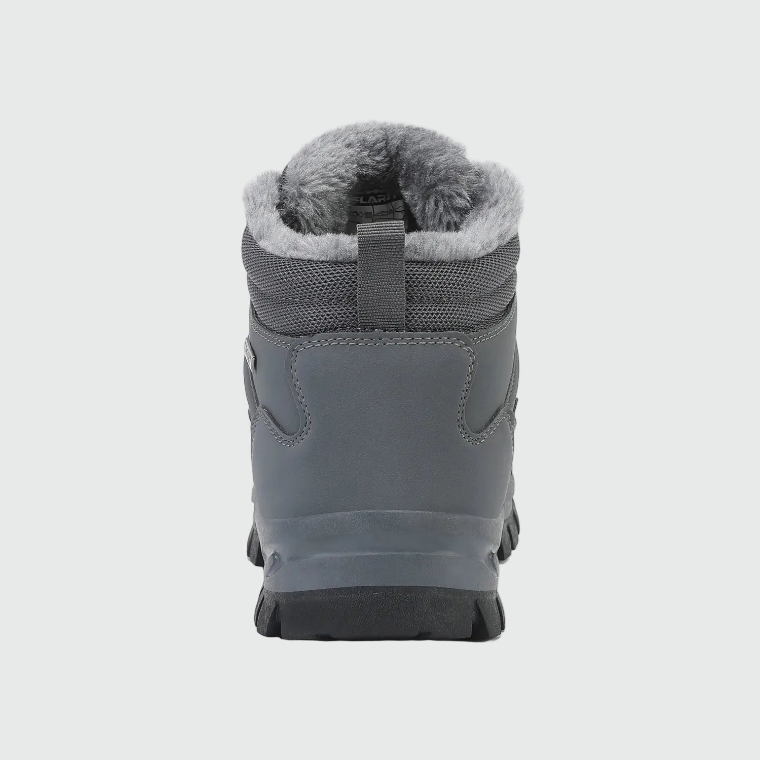 Dannto men‘s  gray winter snow Boots shown from the back