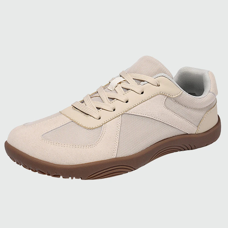 Wide Toe Box Barefoot Shoes Khaki shown from a three quarter view