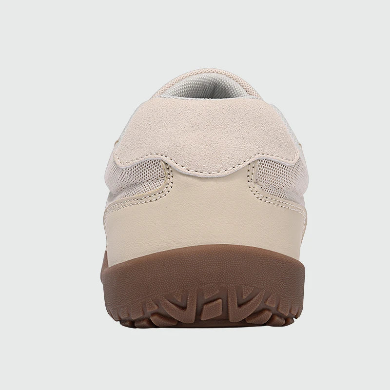 Wide Toe Box Barefoot Shoes Khaki shown from the back
