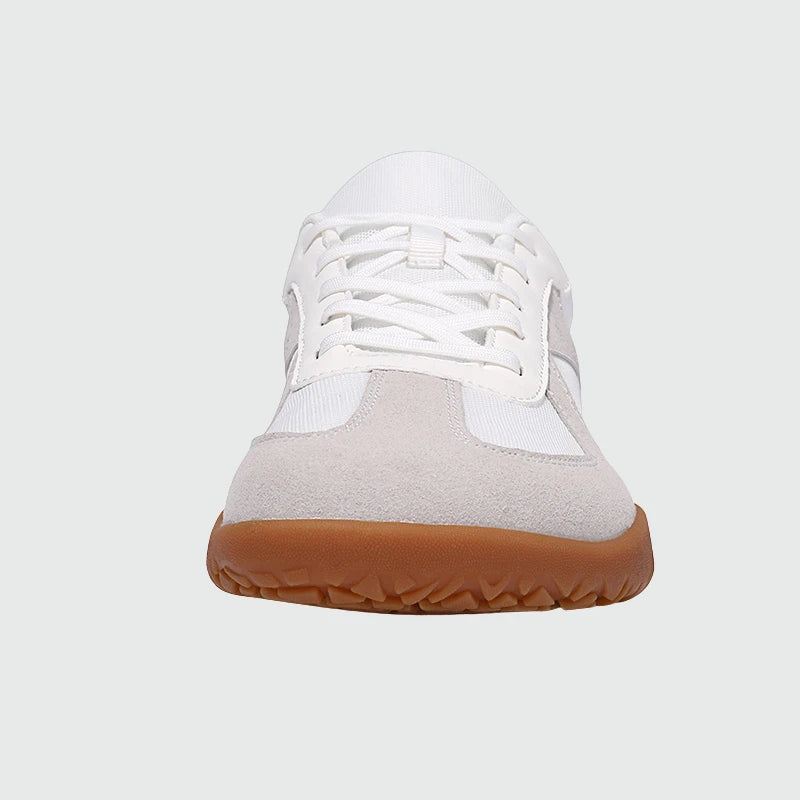 Wide Toe Box Barefoot Shoes White-Gray shown from the front