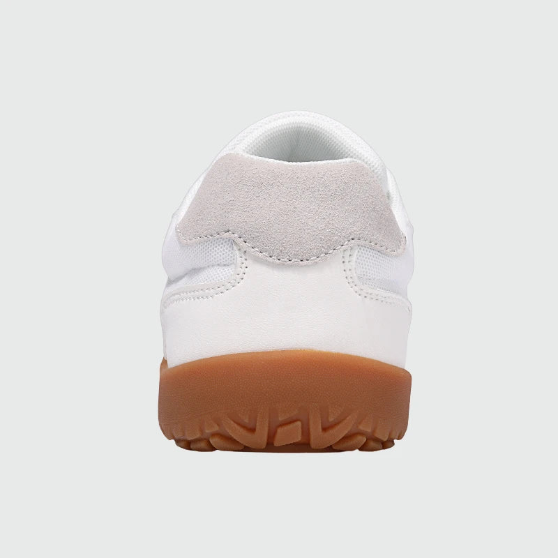 Wide Toe Box Barefoot Shoes White-Gray shown from the back