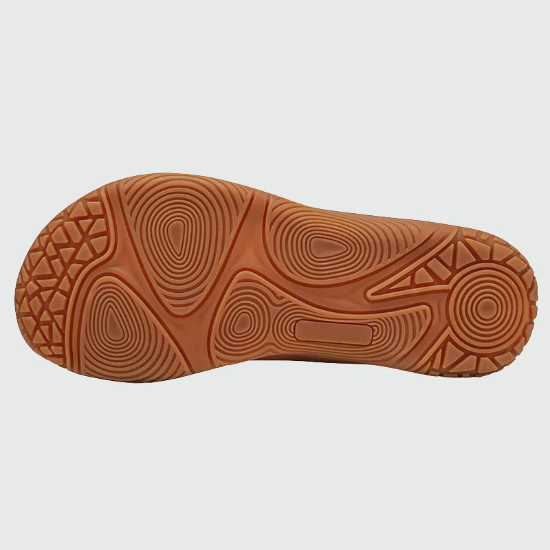 Wide Toe Box Barefoot Shoes White Gold shown from the bottom