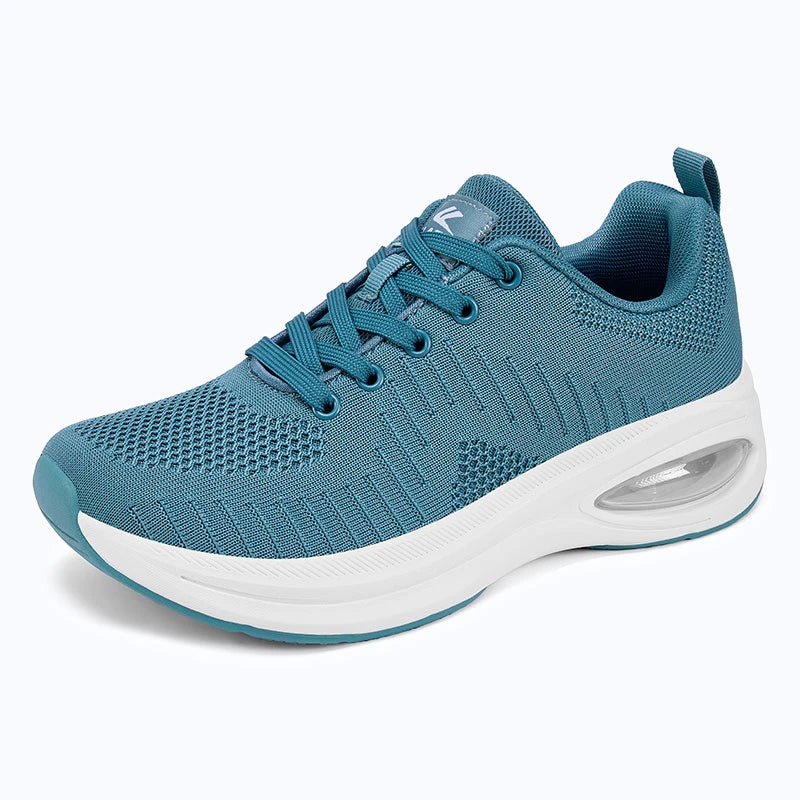 Dannto Pathport A1 - Women's Wide Toe Air Cushion Sneakers light blue shown from a three-quarter view