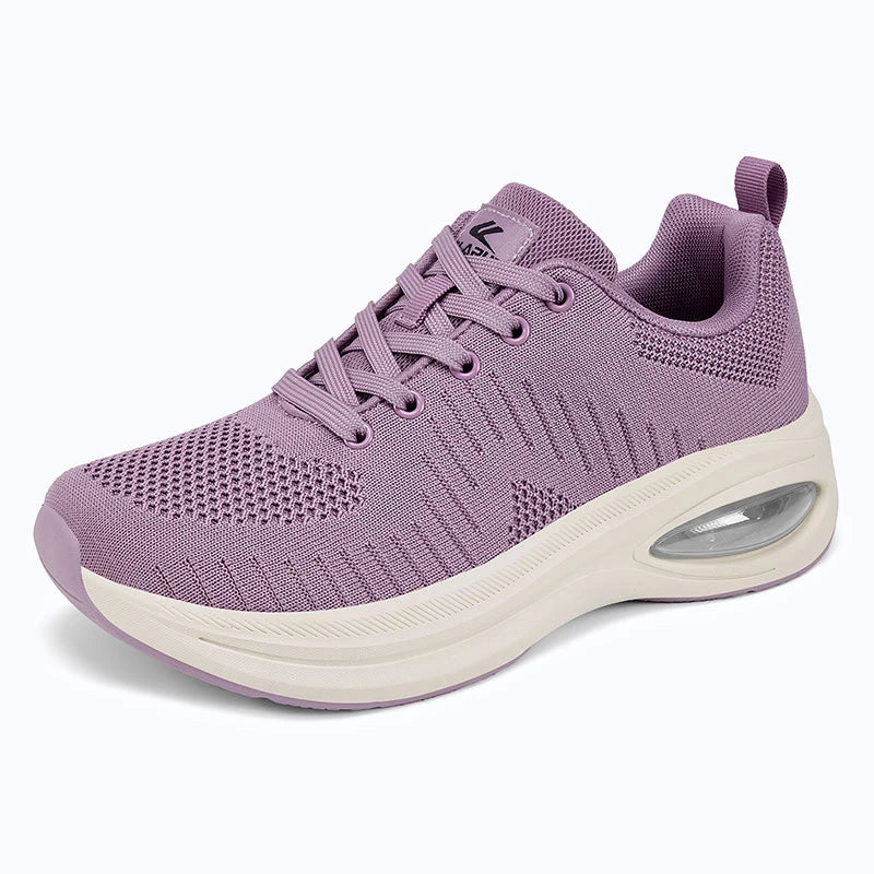Dannto Pathport A1 - Women's Wide Toe Air Cushion Sneakers light purple shown from a three-quarter view