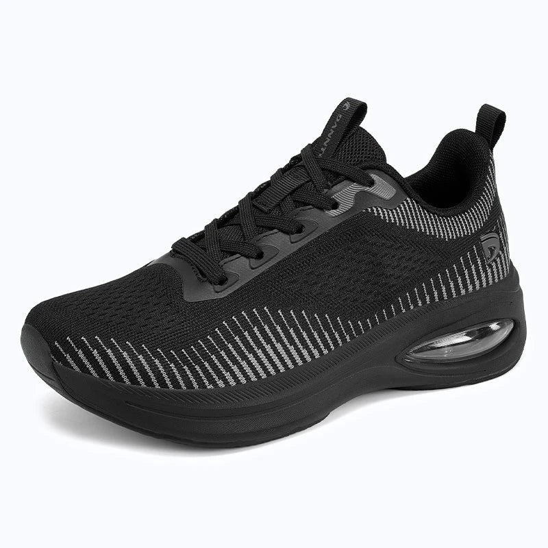 Dannto Pathport A7 - Women's Wide Toe Air Cushion Sneakers black shown from a three-quarter view