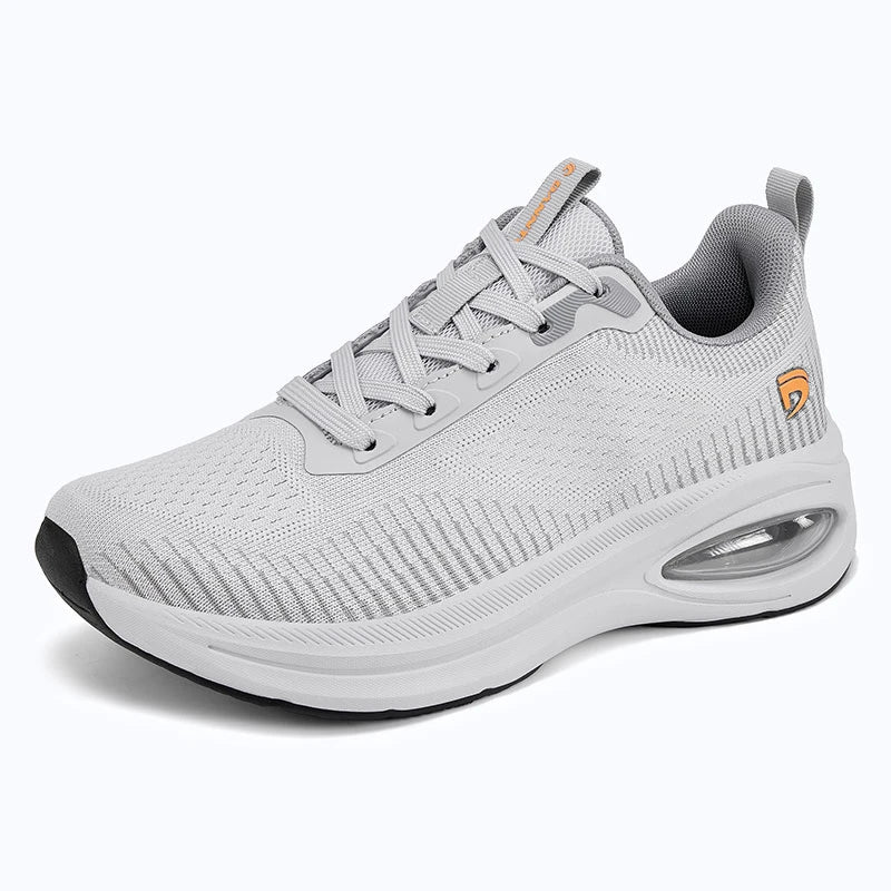 Dannto Pathport A7 - Women's Wide Toe Air Cushion Sneakers light gray shown from a three-quarter view
