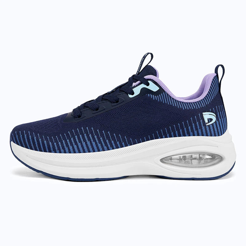 Dannto Pathport A7 - Women's Wide Toe Air Cushion Sneakers navy blue shown from an outer side view