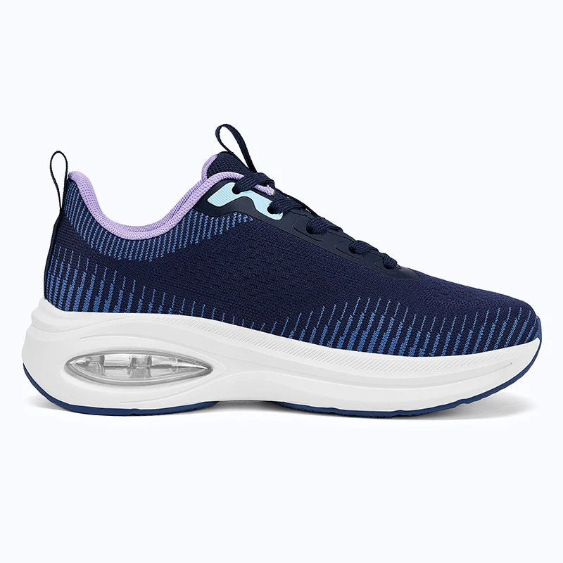 Dannto Pathport A7 - Women's Wide Toe Air Cushion Sneakers navy blue shown from an inner side view