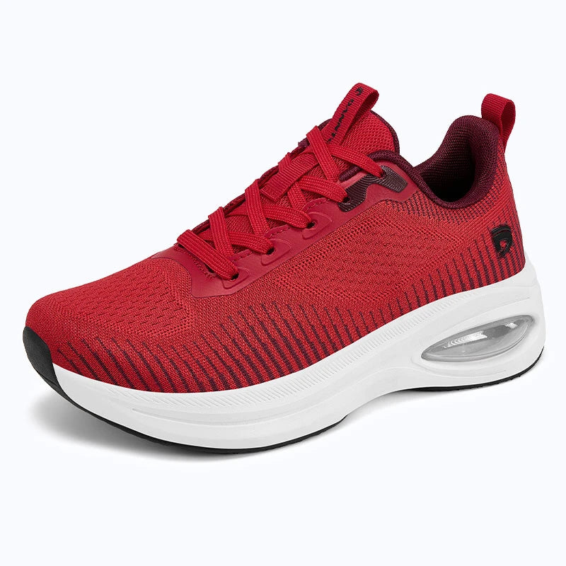 Dannto Pathport A7 - Women's Wide Toe Air Cushion Sneakers red shown from a three-quarter view
