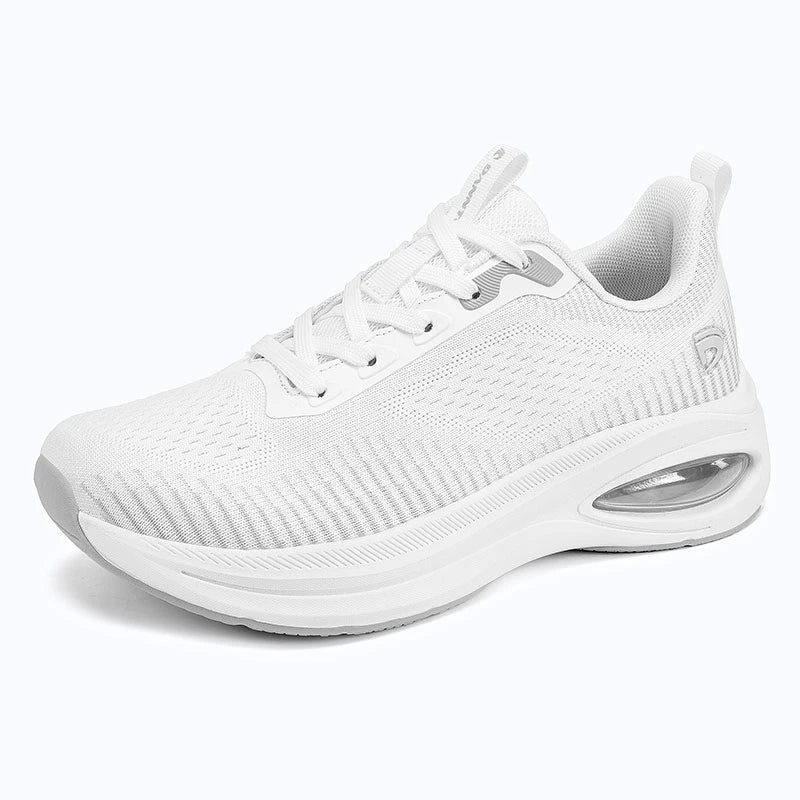 Dannto Pathport A7 - Women's Wide Toe Air Cushion Sneakers white shown from a three-quarter view