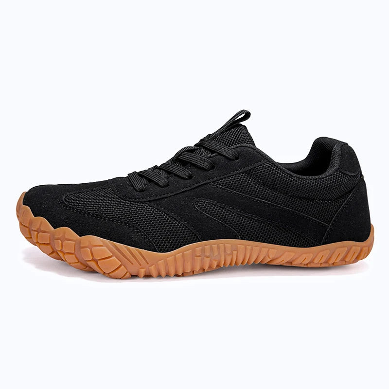 Dannto black2 - 3E Width Wide Toe Box Barefoot Walking Shoes shown from the side