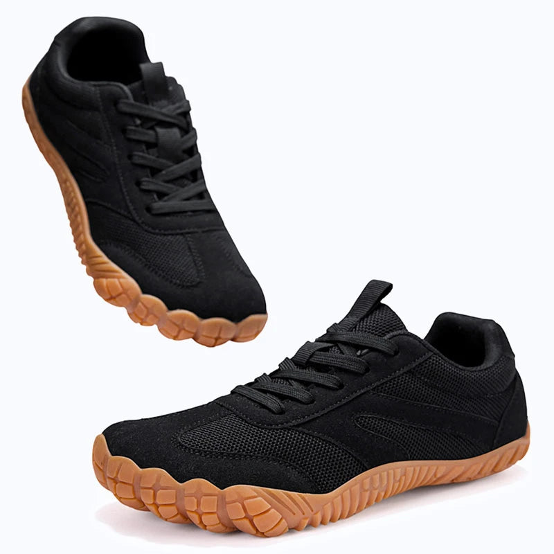 Dannto black2 - 3E Width Wide Toe Box Barefoot Walking Shoes shown from multiple angles