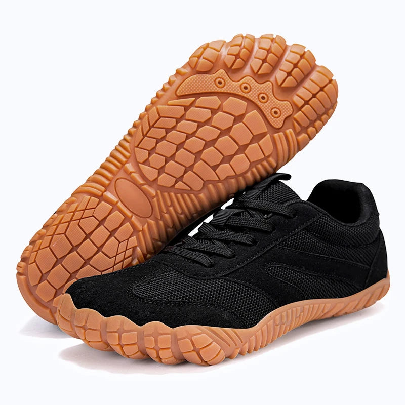 Dannto black2 - 3E Width Wide Toe Box Barefoot Walking Shoes shown with the outsole
