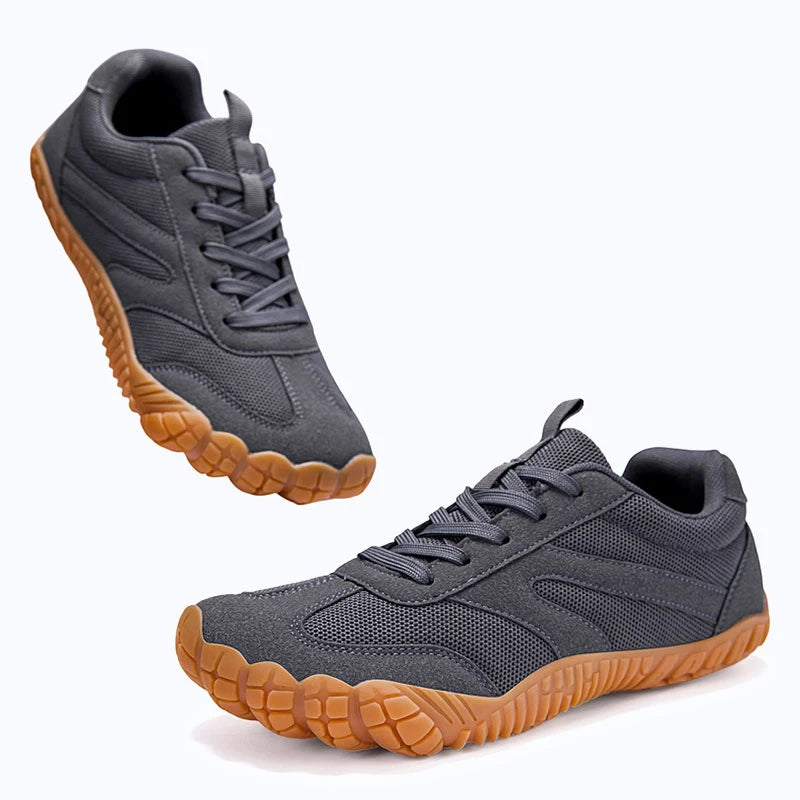 Dannto gray - 3E Width Wide Toe Box Barefoot Walking Shoes shown from multiple angles