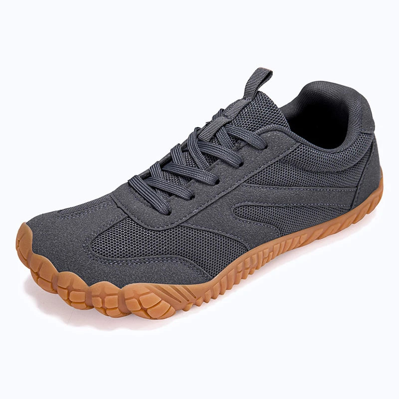 Dannto gray - 3E Width Wide Toe Box Barefoot Walking Shoes shown from a three quarter view