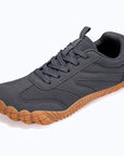 Dannto gray - 3E Width Wide Toe Box Barefoot Walking Shoes shown from a three quarter view