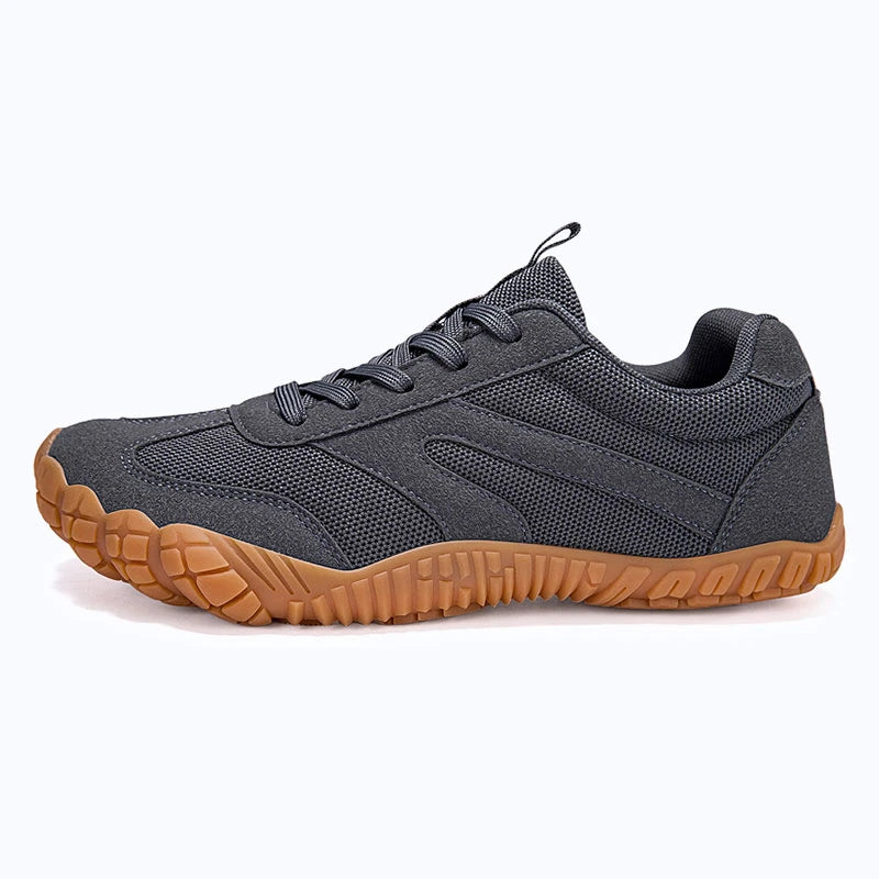 Dannto gray - 3E Width Wide Toe Box Barefoot Walking Shoes shown from the side
